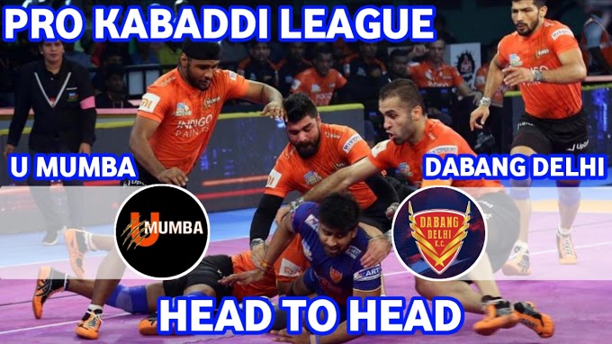 U Mumba Vs Dabang Delhi Head To Head In PKL: Pro Kabaddi League Record and Statistic